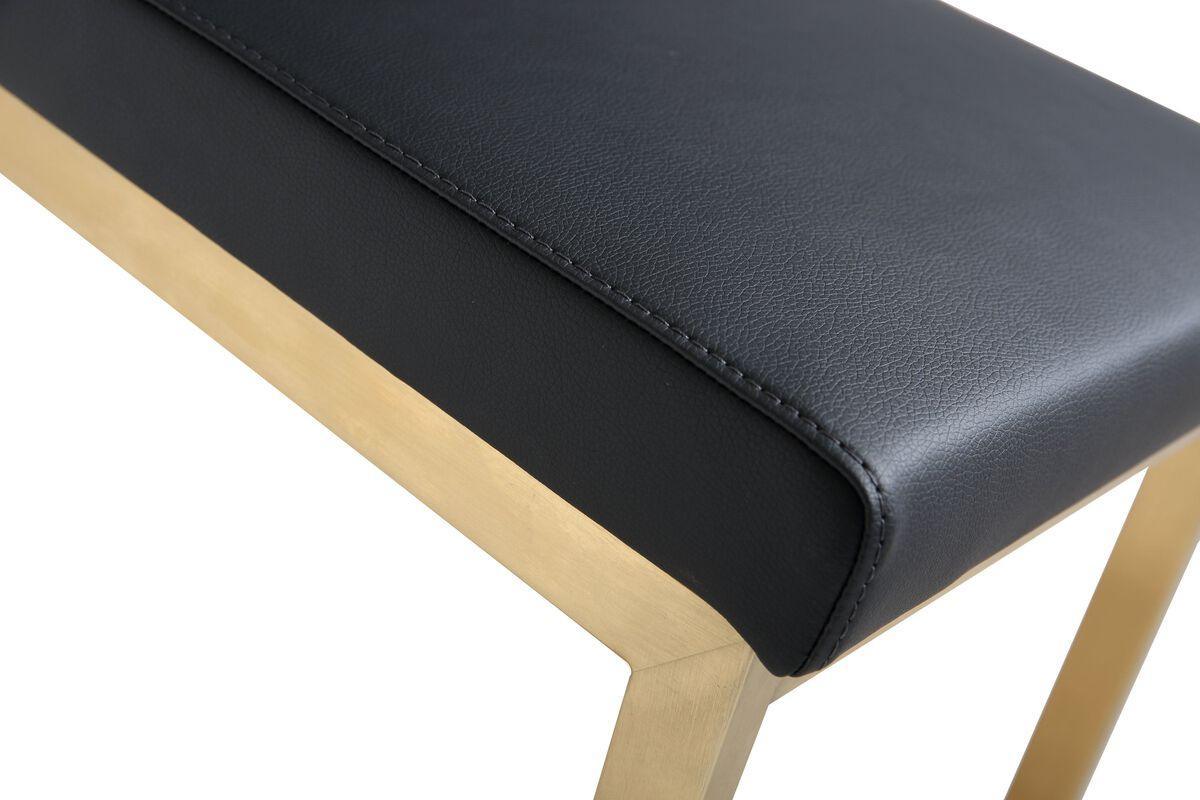 Tov Furniture Barstools - Parma Black Gold Steel Counter Stool (Set of 2) Black