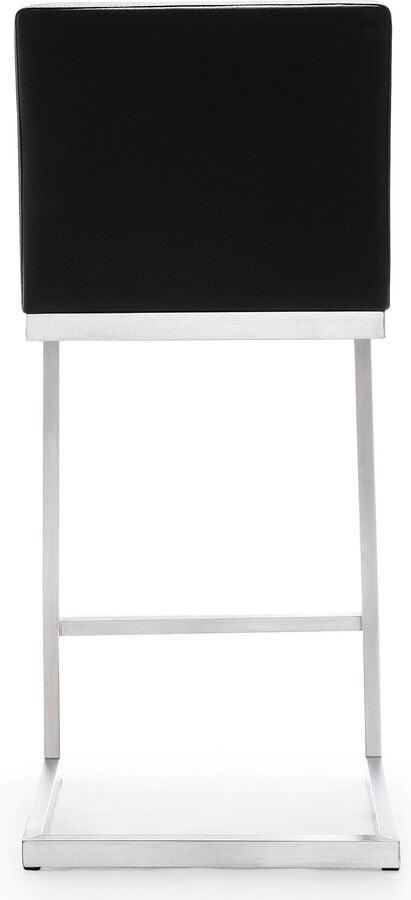 Tov Furniture Barstools - Parma Black Stainless Steel Counter Stool - Set of 2 Black