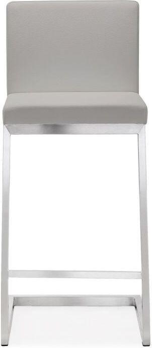 Tov Furniture Barstools - Parma Light Grey Stainless Steel Counter Stool (Set of 2)