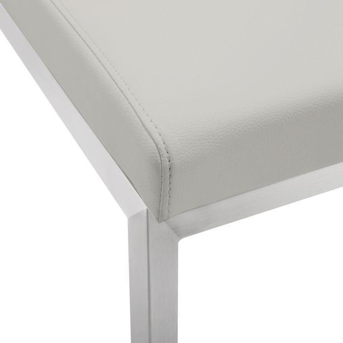 Tov Furniture Barstools - Parma Light Grey Stainless Steel Counter Stool (Set of 2)