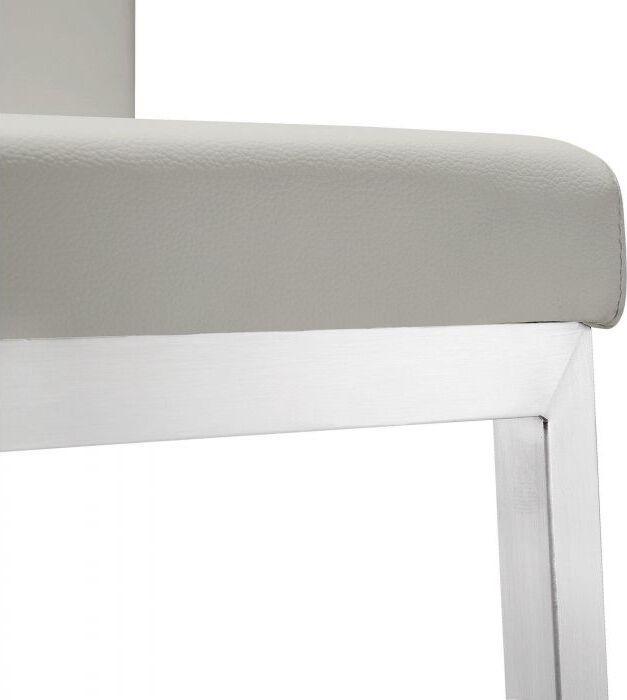 Tov Furniture Barstools - Parma Light Grey Stainless Steel Counter Stool (Set of 2)
