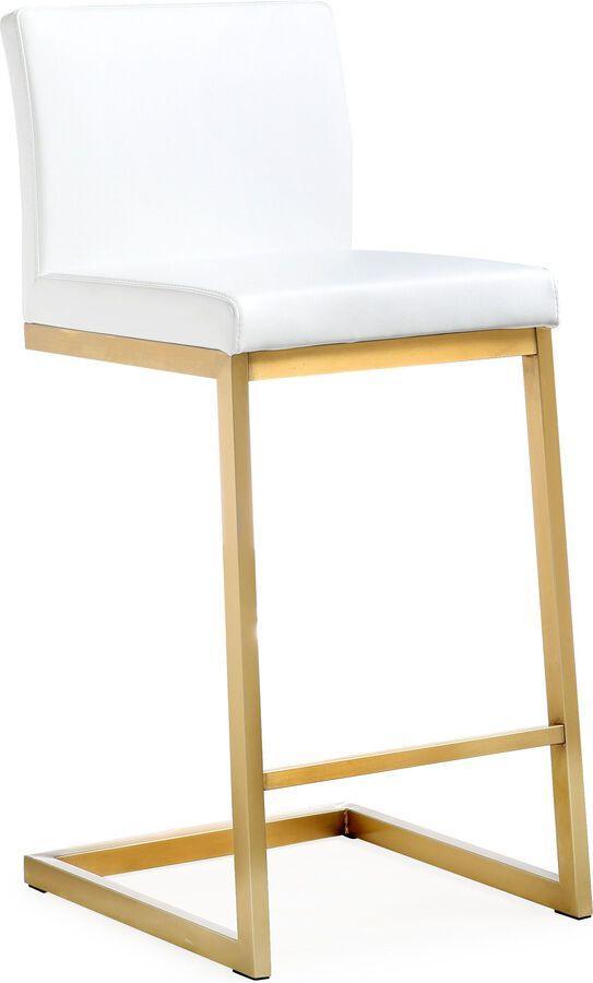 Tov Furniture Barstools - Parma Steel Counter Stool Gold & White (Set of 2)