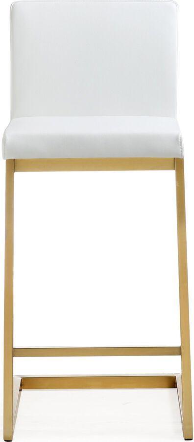 Tov Furniture Barstools - Parma Steel Counter Stool Gold & White (Set of 2)