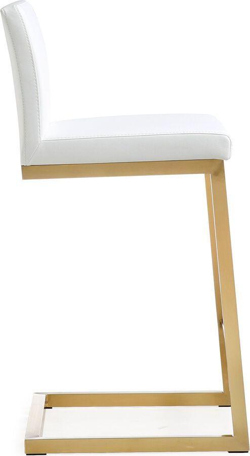 Tov Furniture Barstools - Parma Steel Counter Stool Gold & White (Set of 2)