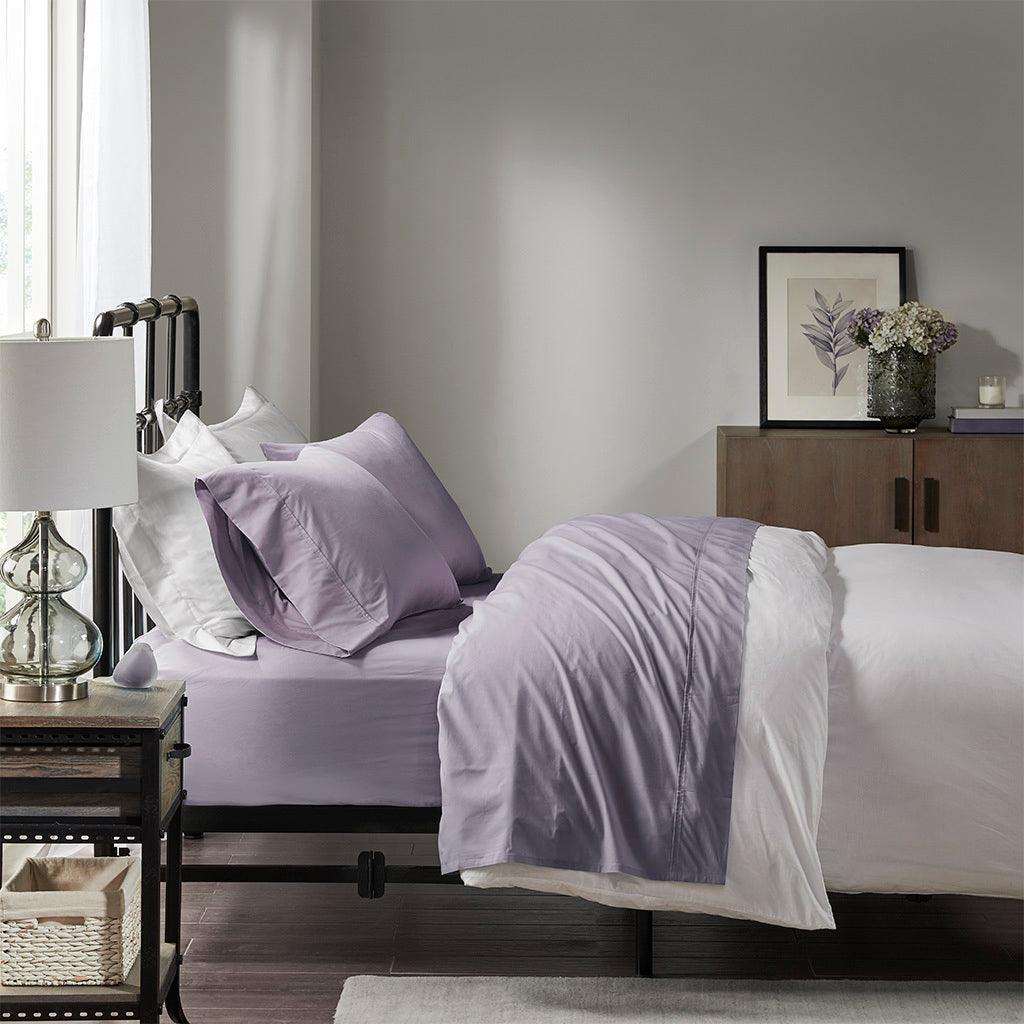 Olliix.com Sheets & Sheet Sets - Peached Percale Full Sheet Set Purple