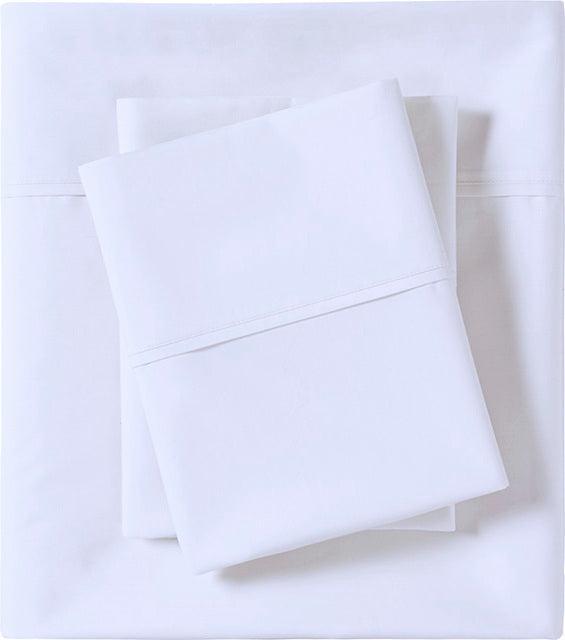 Olliix.com Sheets & Sheet Sets - Peached Percale Full Sheet Set White