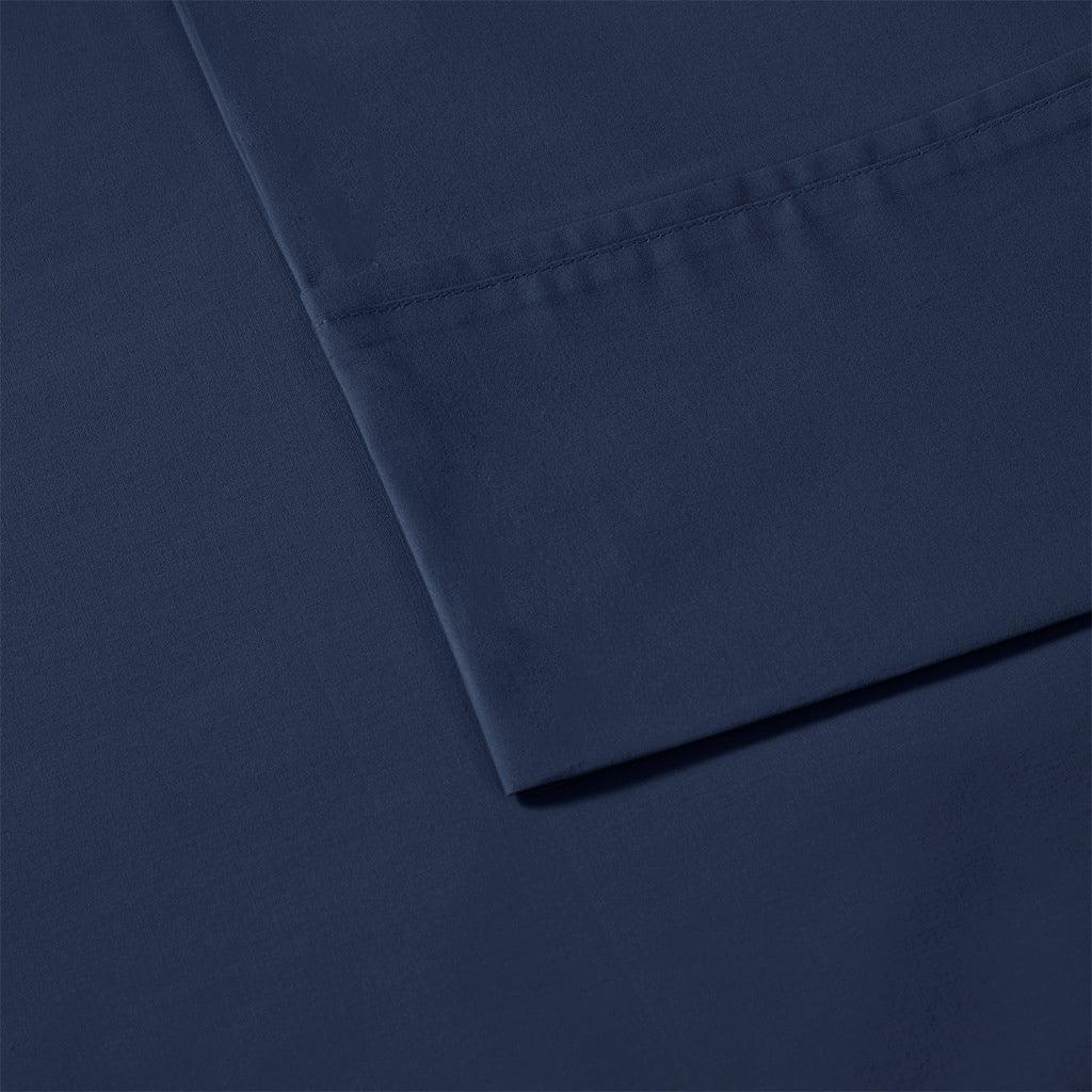 Olliix.com Sheets & Sheet Sets - Peached Percale King Sheet Set Navy