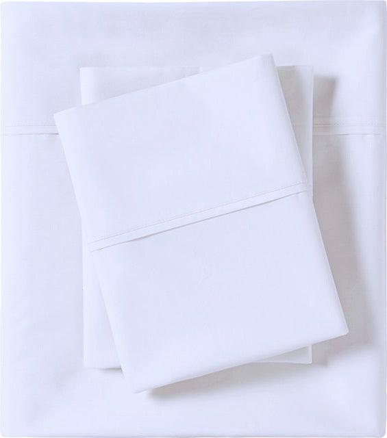 Olliix.com Sheets & Sheet Sets - Peached Percale Queen Sheet Set White