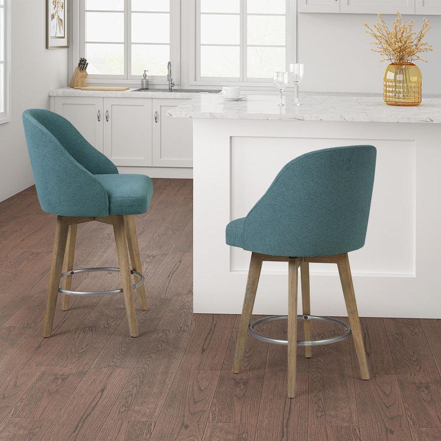 Olliix.com Barstools - Pearce Counter Stool With Swivel Seat Blue