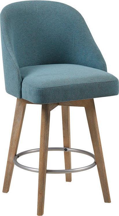 Olliix.com Barstools - Pearce Counter Stool With Swivel Seat Blue