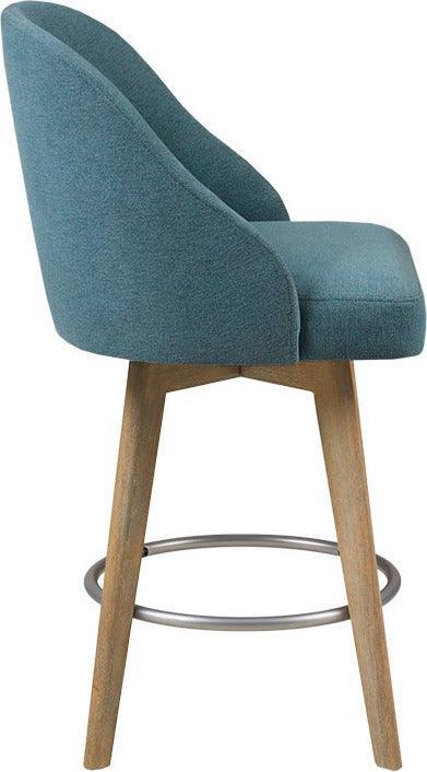 Olliix.com Barstools - Pearce Counter Stool With Swivel Seat Blue
