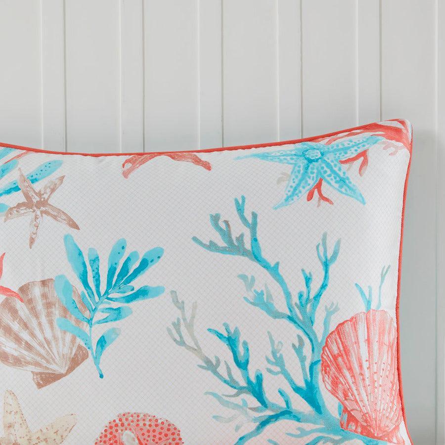 Olliix.com Comforters & Blankets - Pebble 20 " D Beach 7 Piece Comforter Set Coral King