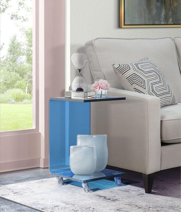 Elements Side & End Tables - Peek Acrylic Snack Table in Blue