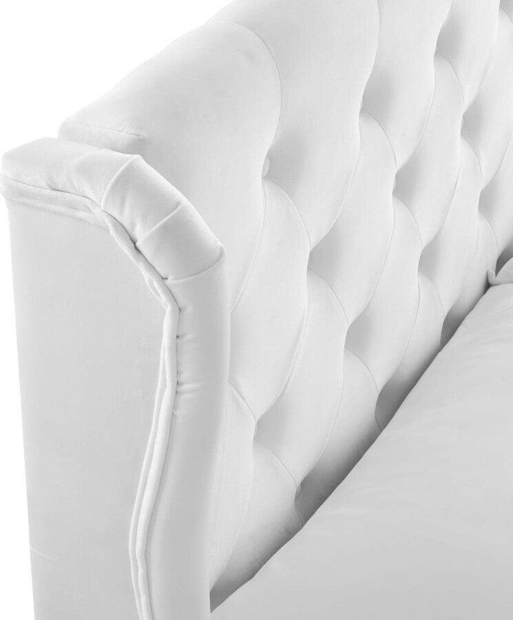 Modway Beds - Penelope Velvet Queen Bed White