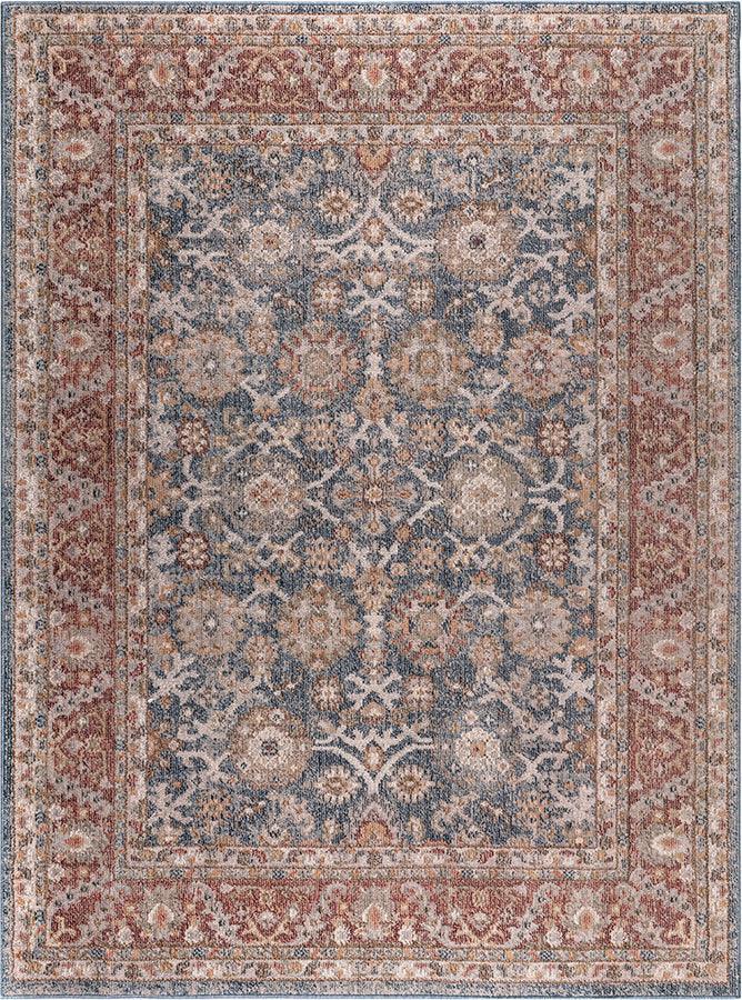 Olliix.com Indoor Rugs - Persian Bordered Traditional Woven Area Rug Blue|Red MP35-8052