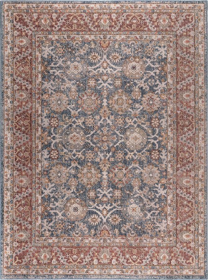 Olliix.com Indoor Rugs - Persian Bordered Traditional Woven Area Rug Blue|Red MP35-8053