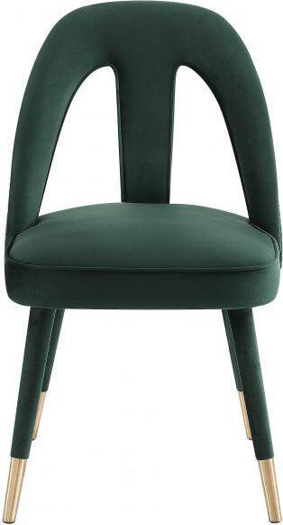 Tov Furniture Accent Chairs - Petra Forest Green Velvet Side Chair
