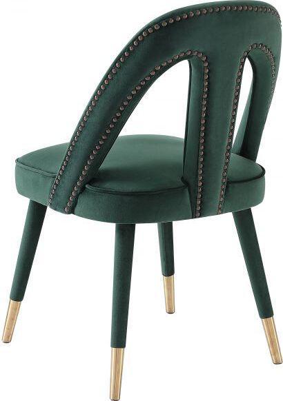 Tov Furniture Accent Chairs - Petra Forest Green Velvet Side Chair