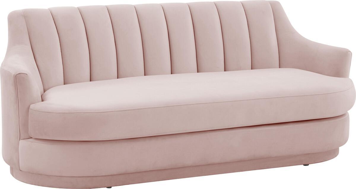 Tov Furniture Loveseats - Peyton Blush Velvet Loveseat