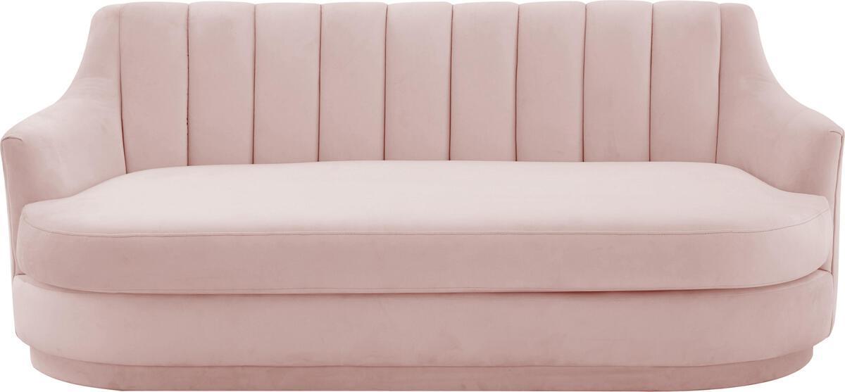 Tov Furniture Loveseats - Peyton Blush Velvet Loveseat