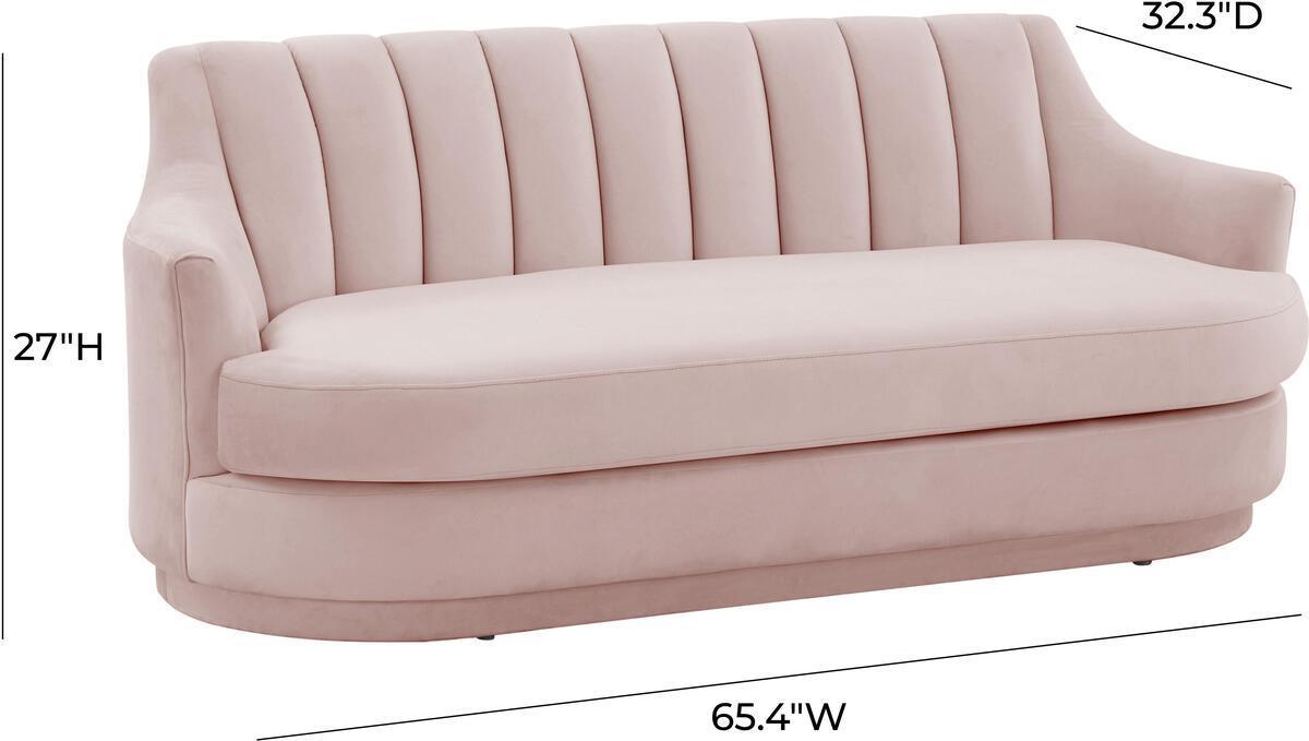 Tov Furniture Loveseats - Peyton Blush Velvet Loveseat