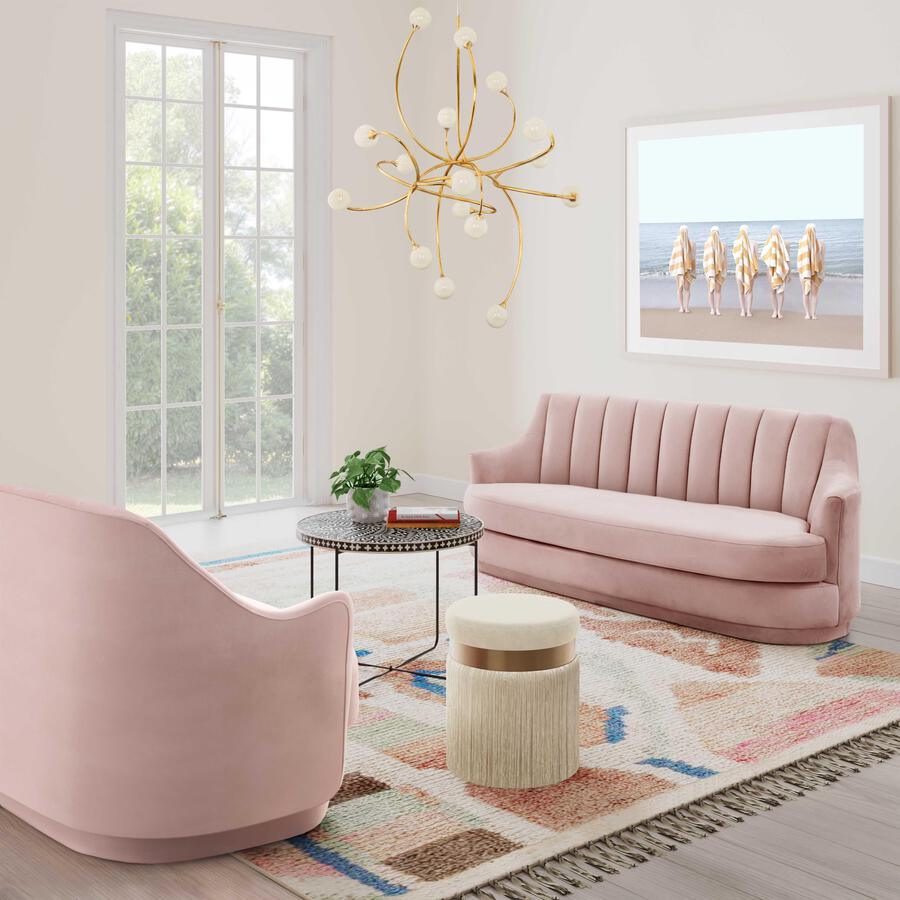 Tov Furniture Loveseats - Peyton Blush Velvet Loveseat