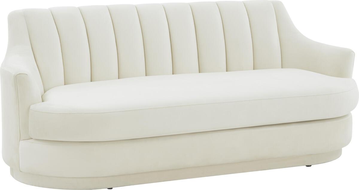 Tov Furniture Loveseats - Peyton Cream Velvet Loveseat