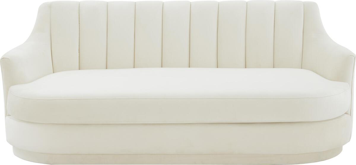 Tov Furniture Loveseats - Peyton Cream Velvet Loveseat
