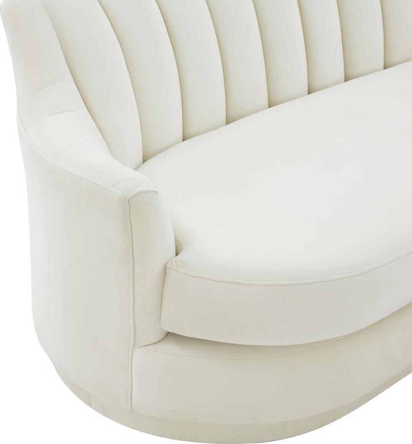 Tov Furniture Loveseats - Peyton Cream Velvet Loveseat