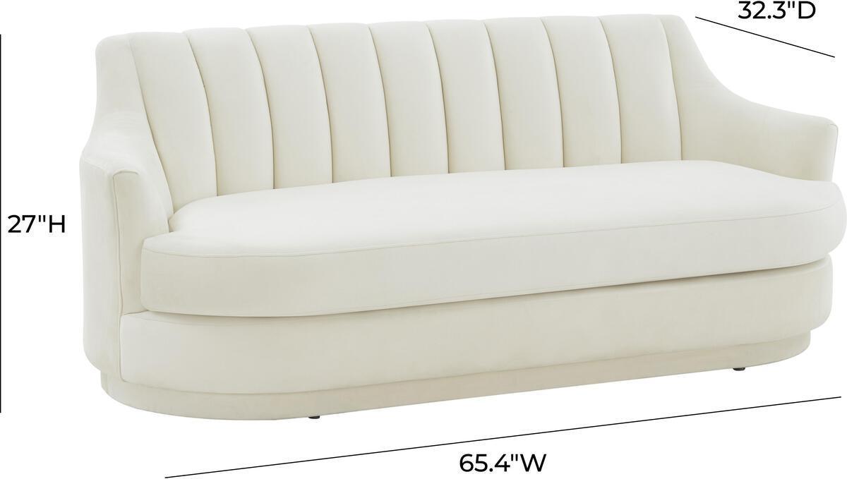 Tov Furniture Loveseats - Peyton Cream Velvet Loveseat