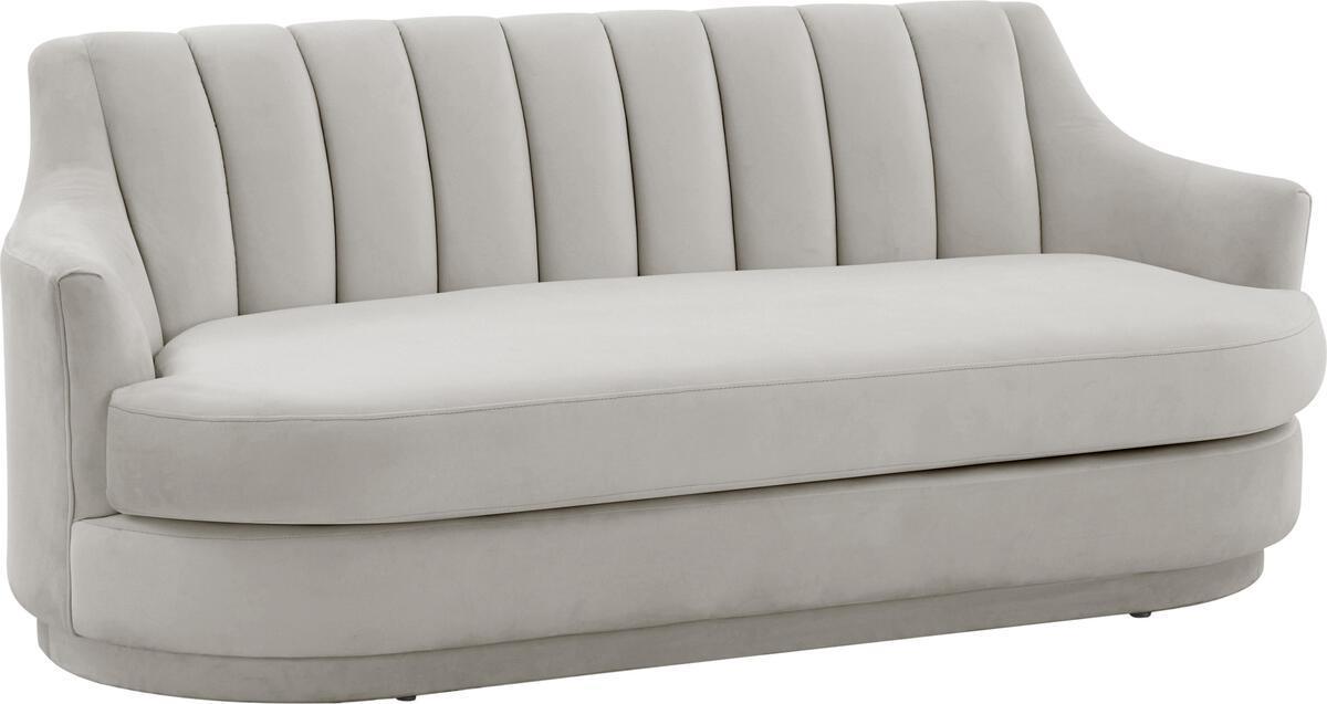 Tov Furniture Loveseats - Peyton Light Grey Velvet Loveseat