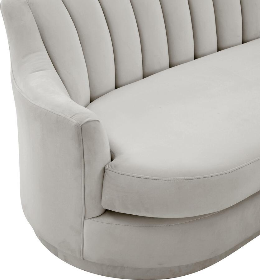 Tov Furniture Loveseats - Peyton Light Grey Velvet Loveseat