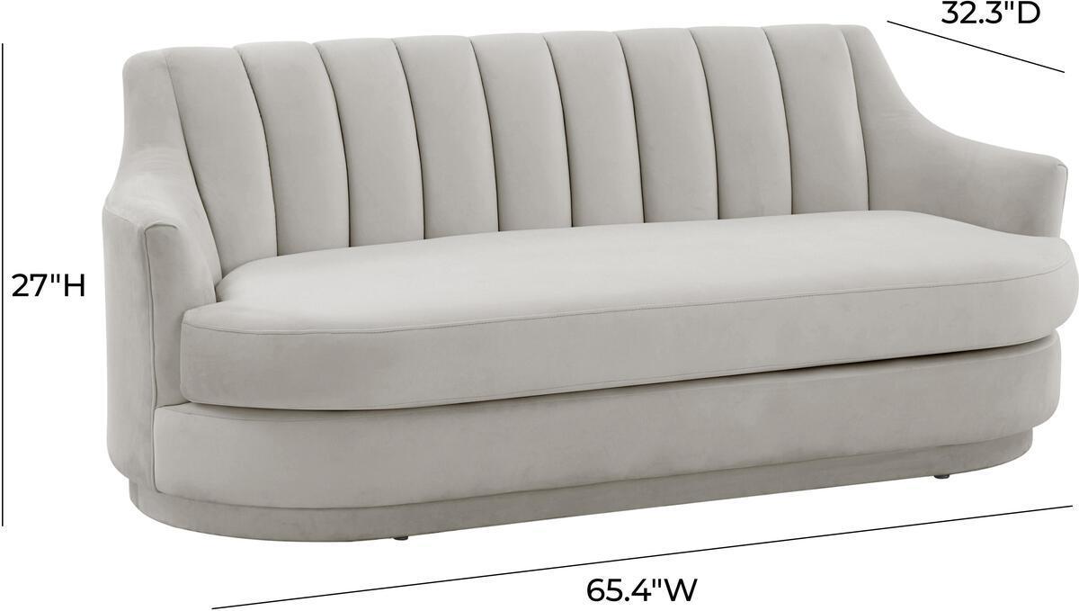 Tov Furniture Loveseats - Peyton Light Grey Velvet Loveseat