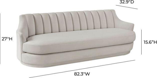 Tov Furniture Sofas & Couches - Peyton Velvet Sofa Light Grey
