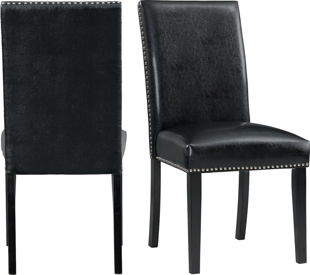 Elements Dining Chairs - Pia Faux Leather Side Chair Set In Black