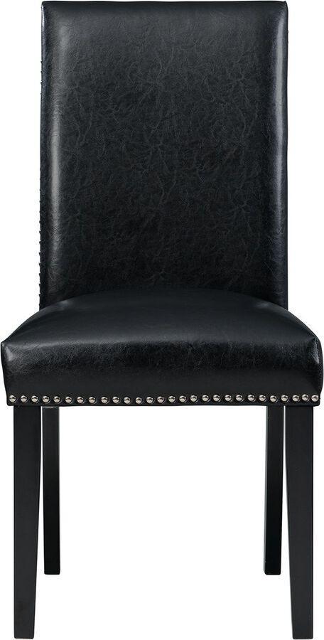 Elements Dining Chairs - Pia Faux Leather Side Chair Set In Black