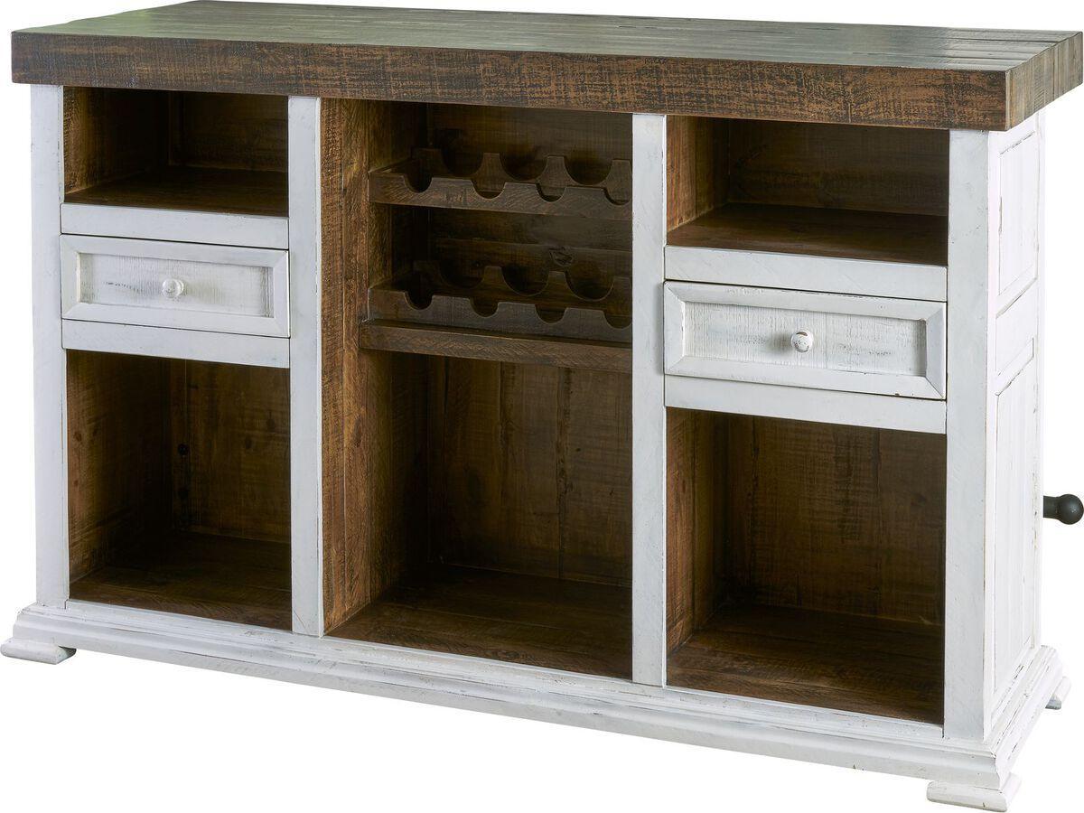 Elements Bar Units & Wine Cabinets - Picket House Furnishings Robertson 68" Wooden Bar with Wine Storage