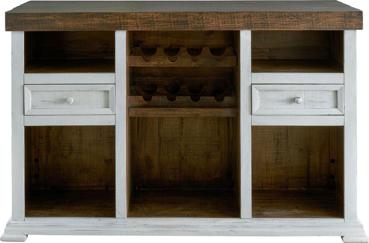 Elements Bar Units & Wine Cabinets - Picket House Furnishings Robertson 68" Wooden Bar with Wine Storage