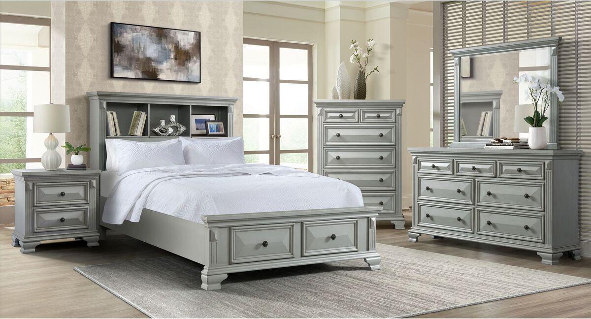 Elements Bedroom Sets - Picket House Furnishings Trent Full Storage 5PC Bedroom Set in Gray