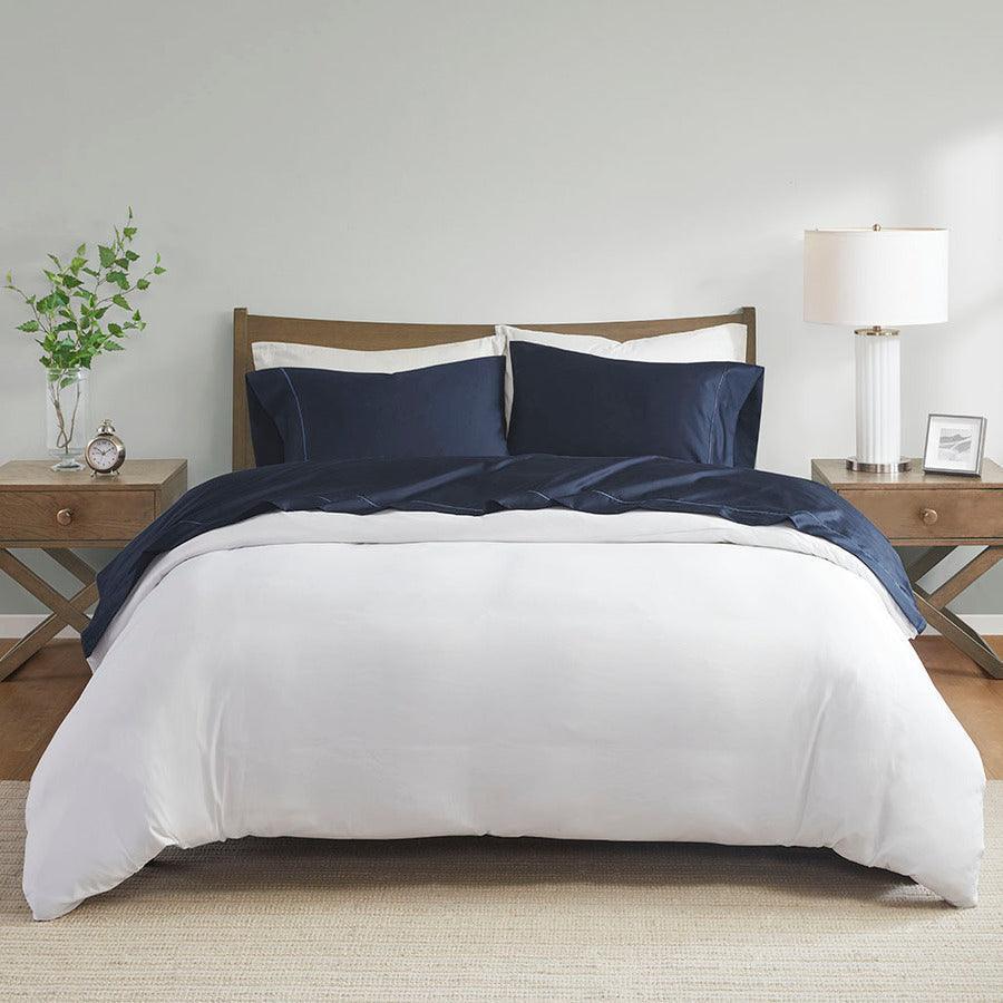 Olliix.com Sheets & Sheet Sets - Pima Cotton Sheet Set Navy MP20-8002