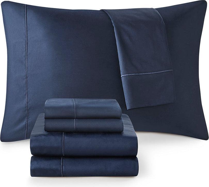 Olliix.com Sheets & Sheet Sets - Pima Cotton Sheet Set Navy MP20-8002
