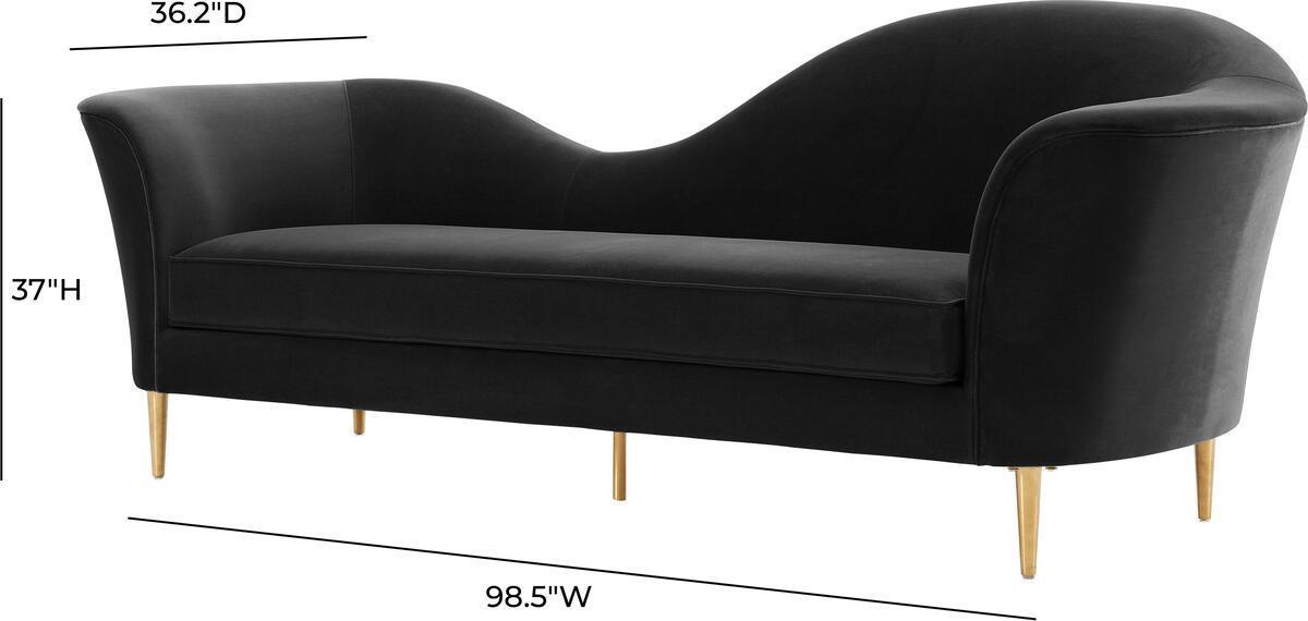 Tov Furniture Sofas & Couches - Plato Black Velvet Sofa