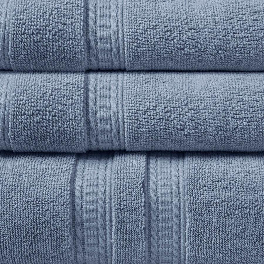 Plume 100% Cotton Feather Touch Antimicrobial Towel 6 Piece Set Blue