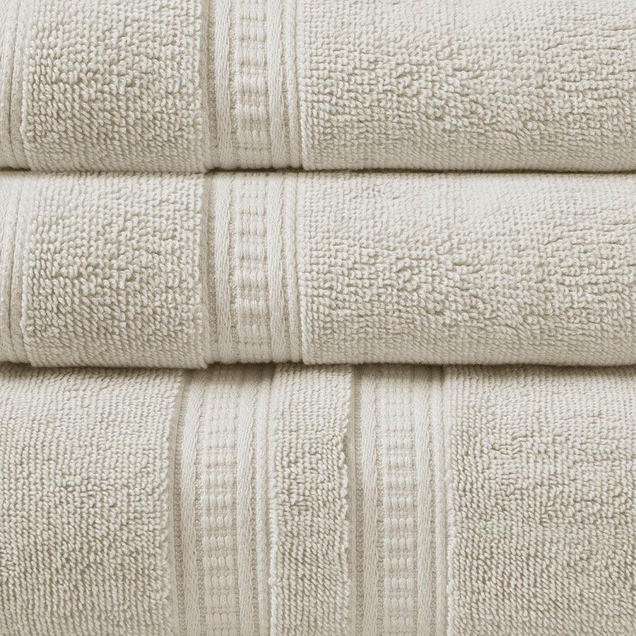 Olliix.com Bath Towels - Plume 100% Cotton Feather Touch Antimicrobial Towel 6 Piece Set Ivory