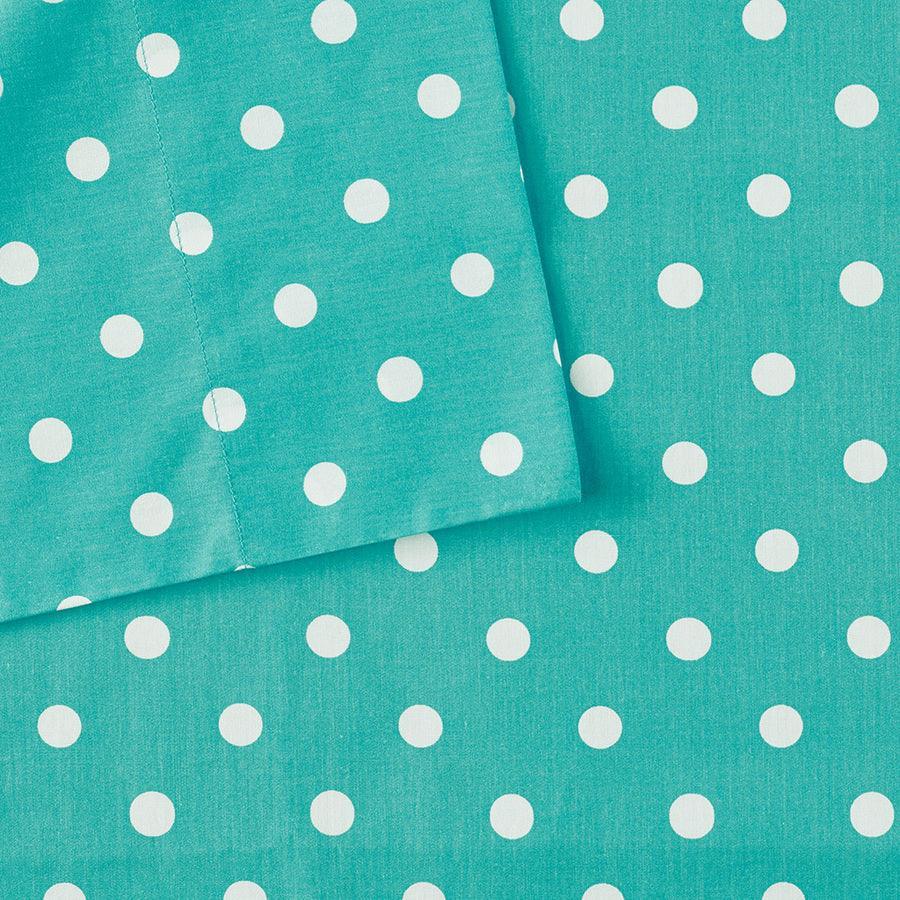 Olliix.com Sheets & Sheet Sets - Polka Dot Printed 100% Cotton Sheet Set Queen Purple