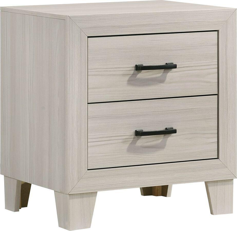Elements Nightstands & Side Tables - Poppy 2-Drawer Nightstand in Gray Gray