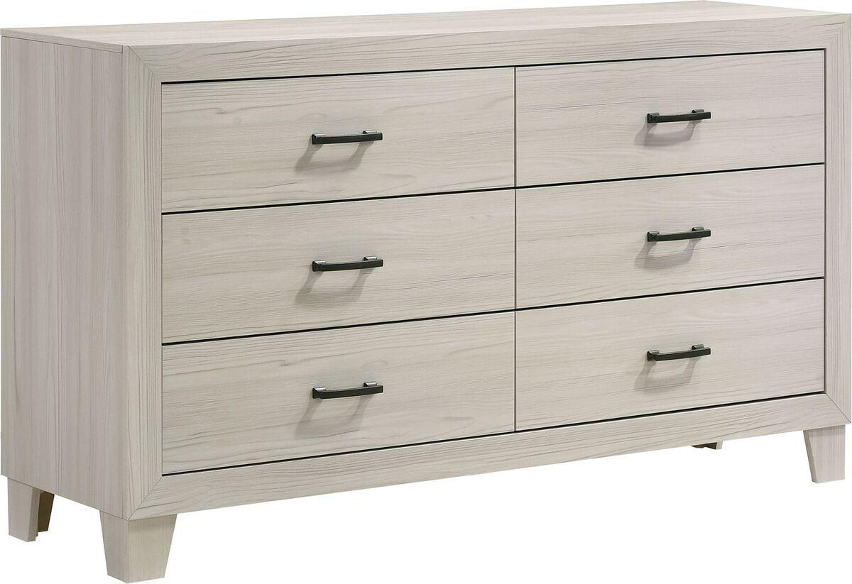 Elements Dressers - Poppy 6-Drawer Dresser in Gray