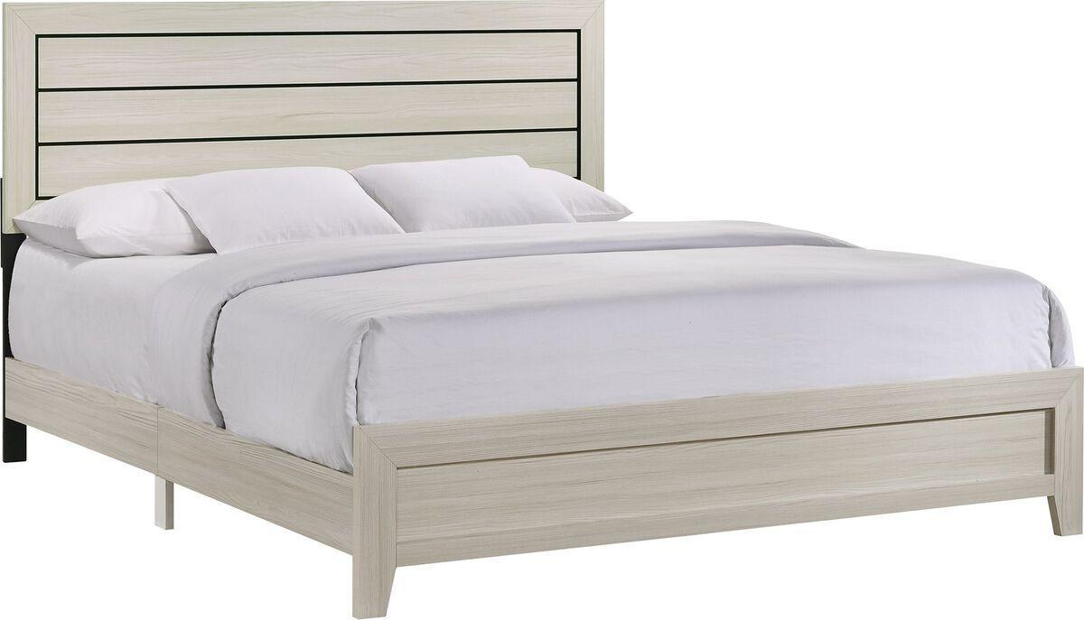 Elements Bedroom Sets - Poppy King 5PC Panel Bedroom Set in Gray Gray