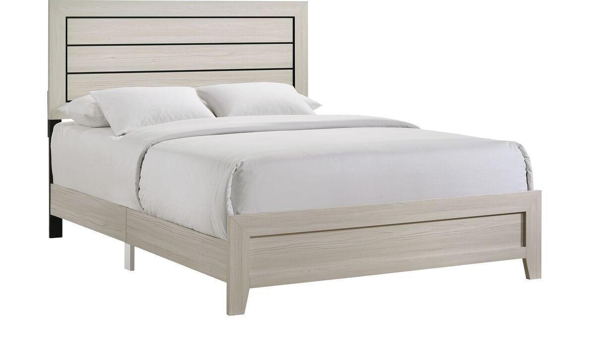 Elements Bedroom Sets - Poppy Queen 5PC Panel Bedroom Set in Gray Gray