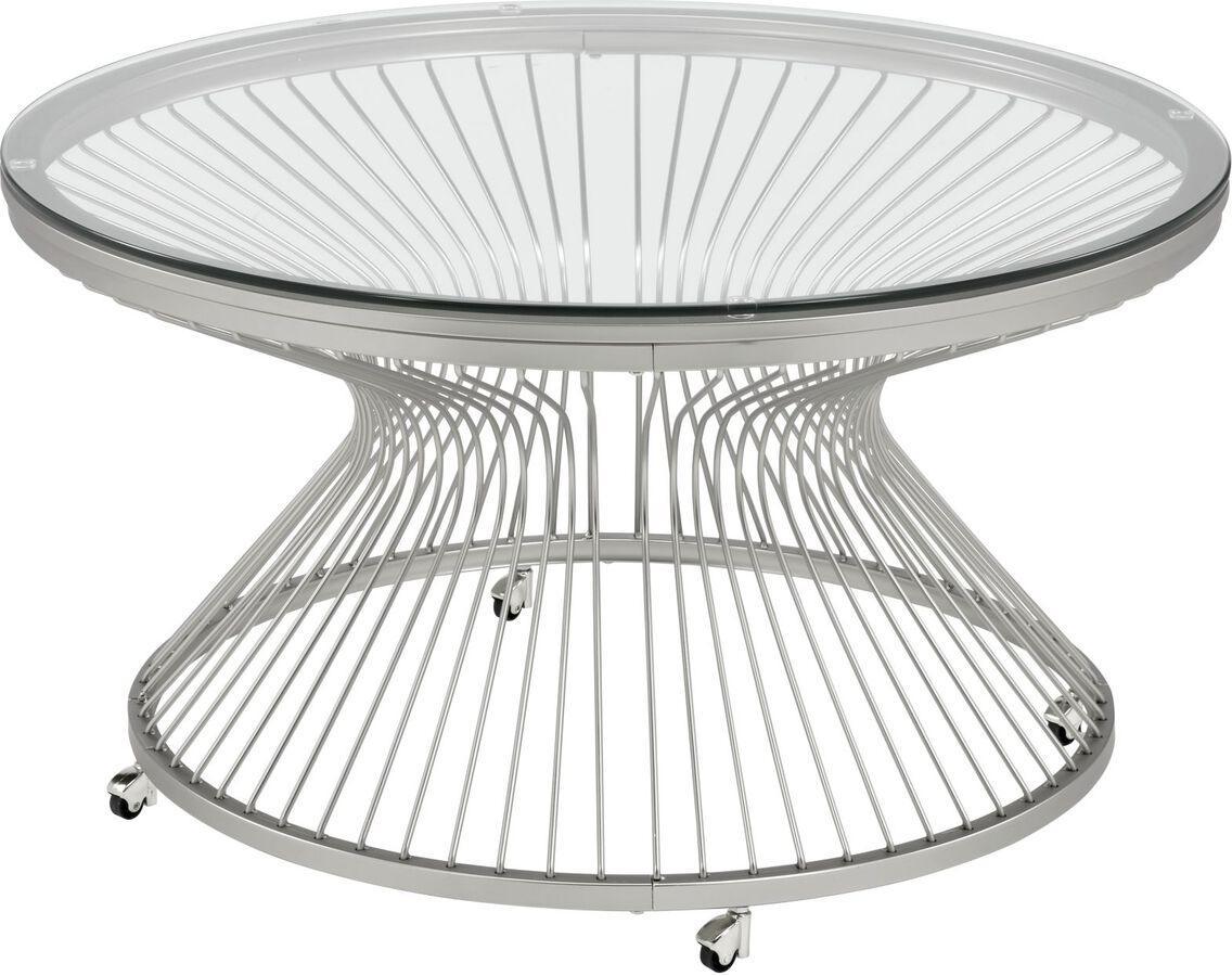 Elements Coffee Tables - Poppy Round Coffee Table in Chrome